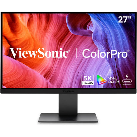 Viewsonic vp2788-5k mac-compatible 27 monitor (zwart, 1x displayport, 1x hdmi, 2x usb-c, 2x usb-a, 2x thunderbolt)