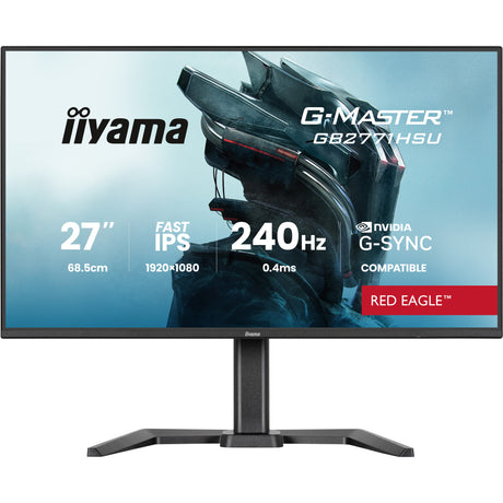 Iiyama g-master red eagle gb2771hsu-b1 27 gaming monitor (zwart, 1x displayport, 2x hdmi, 1x usb-c, 1x usb-a, 240 hz)
