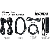 Iiyama prolite tf1015mc-b3 10.1 touchscreen monitor (zwart, hdmi, displayport, vga, usb-b, rj-45)