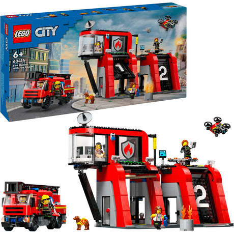 Lego city 60414 brandweerkazerne en brandweerauto