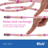 Club 3d usb-c beaded cable pink, 2 meter kabel (roze)