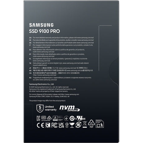 Samsung 9100 pro 4 tb ssd (mz-vap4t0bw, pcie gen 5.0 x4, nvme 2.0)