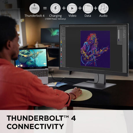 Viewsonic vp2788-5k mac-compatible 27 monitor (zwart, 1x displayport, 1x hdmi, 2x usb-c, 2x usb-a, 2x thunderbolt)