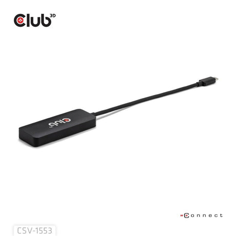 Club 3d usb-c naar 3x displayport hub (zwart)