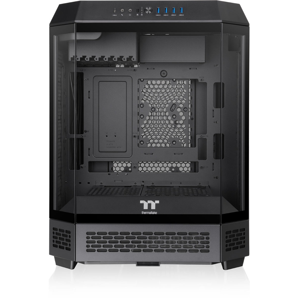 Thermaltake the tower 600 midi tower behuizing (zwart | 4x usb-a | 1x usb-c | tempered glass)