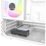 Thermaltake view 170 ws argb mini tower behuizing (wit houtkleur | 2x usb-a | rgb | tempered glass)