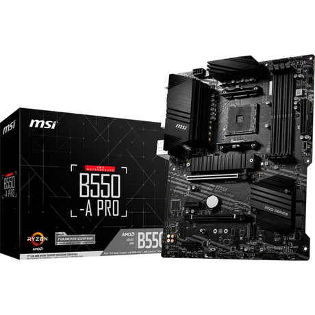 Msi b550-a pro socket am4 moederbord (zwart, raid, gb-lan, sound, atx)