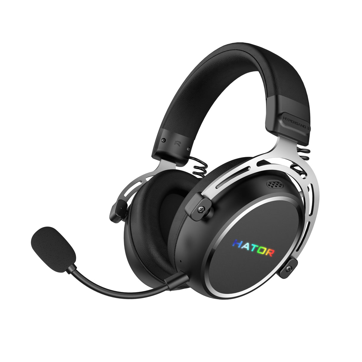 Hator hypergang 3 wireless over-ear gaming headset (zwart, rgb, 2.4ghz bluetooth usb)