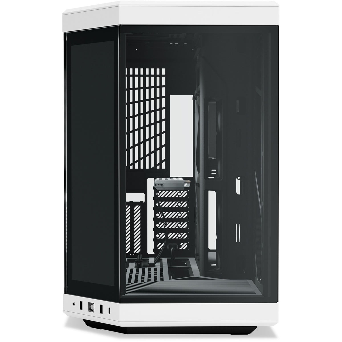 Hyte y70 touch infinite midi tower behuizing (wit zwart | 2x usb-a | 1x usb-c | tempered glass)