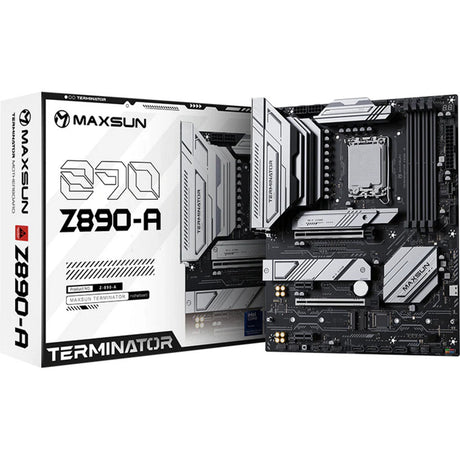 Maxsun ms-terminator z890-a socket 1851 moederbord (zwart, raid, 2.5 gb-lan, sound, atx)