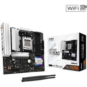 Asrock a620am pro rs wifi socket am5 moederbord (raid, 2.5 gb-lan, wlan, bt, sound, µatx)