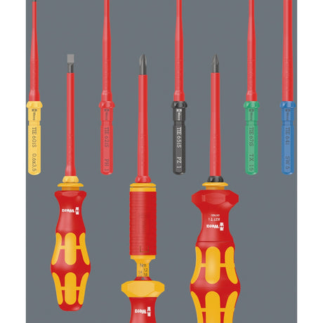 Wera kraftform kompakt vde 16 torque extra slim 1 tool finder schroevendraaier (rood geel, 16‑delig)