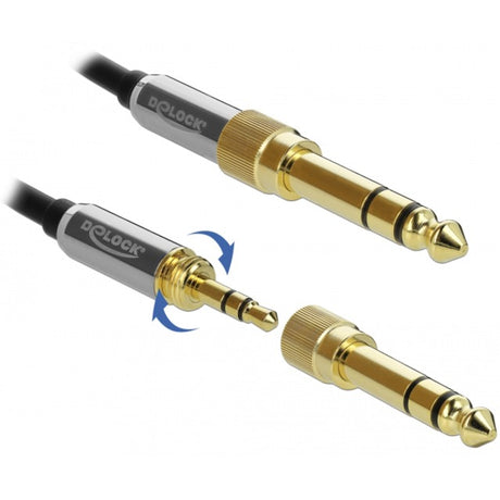 Delock stereokabel 3,5 mm 3 pin-stekker > 3,5 mm 3 pin-stekker (zwart, 2 meter)