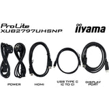 Iiyama prolite xub2797uhsnp-b1 27 4k ultra hd monitor (zwart, 1x displayport, 1x hdmi, 2x usb-c, 3x usb-a, 1x rj-45)