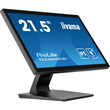 Iiyama prolite t2238msc-b1 21.5 touchscreen monitor (zwart (mat), 1x displayport, 1x hdmi, 2x usb-a)