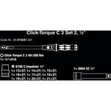 Wera click-torque c 3 set 2, 1 2 draaimomentsleutel (zwart groen, 11-delig, met omkeerbare ratel)