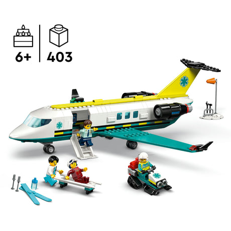 Lego ® city ambulancevliegtuig, speelgoedvliegtuig - 60465