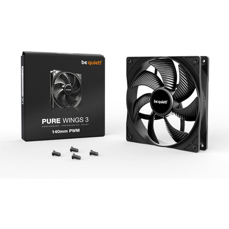 Be quiet! pure wings 3 pwm case fan (zwart, 140 x 140 x 25 mm)