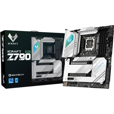 Maxsun ms-icraft z790 wifi v2 socket 1700 moederbord (zwart, raid, 2x 2.5 gb-lan, wlan, bt, sound, atx)