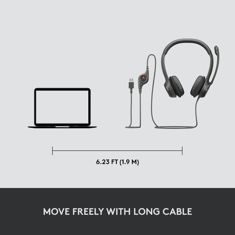 Logitech usb headset h390 on-ear (zwart, retail)