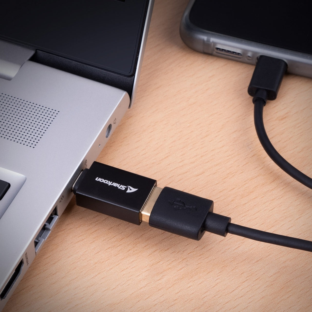 Sharkoon officepal usb-c adapters (zwart)