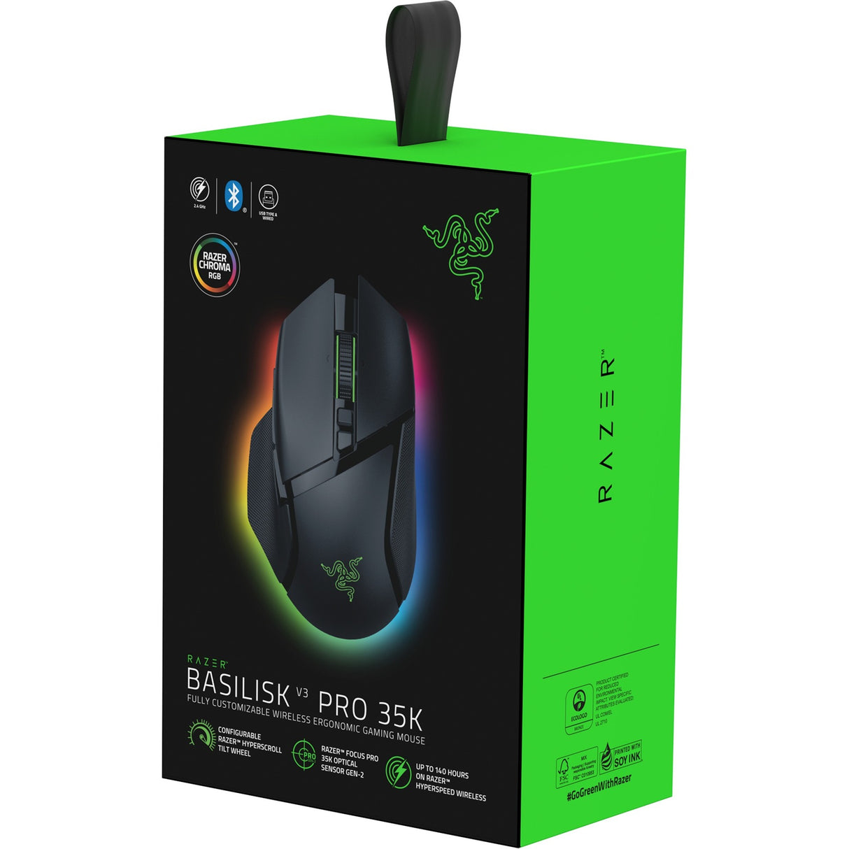 Razer basilisk v3 35k gaming muis (zwart, 35000 dpi, chroma rgb)