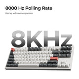 Keychron q3 ultra-m4 8k wireless custom mechanical keyboard (zwart, us lay-out (qwerty), silk pom banana, 80% (tkl), rgb, hot swap, 8k, 2.4 ghz | bluetooth 5.2 | usb-c)