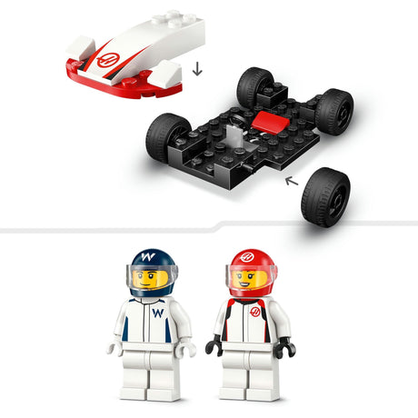 Lego city f1 williams racing en haas f1 racewagens - 60464