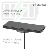 Club 3d cac-3027 qi2 25w draadloze oplader (zwart, qi-gecertificeerd, magsafe-compatibel, magnetisch pad)