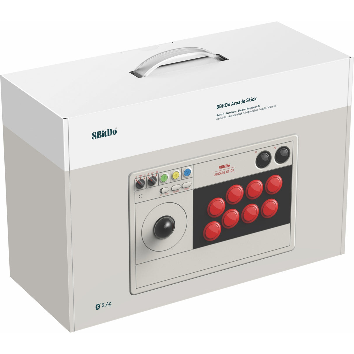 8bitdo arcade stick gamepad (grijs)