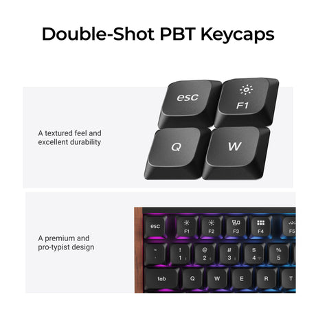 Keychron k5 ultra 8k wireless custom mechanical keyboard (zwart, us lay-out (qwerty), milk pom brown, 100%, rgb leds, lsa double-shot pbt, usb-c | 2.4 ghz | bluetooth 5.2)