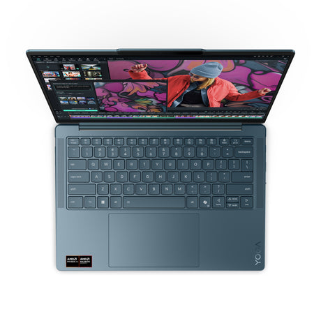 Lenovo yoga slim 7 14akp10 (83jy008mmh) 14 copilot+ laptop (blauwgroen | ryzen ai 5 340 | radeon 840m | 16 gb | 512 gb ssd)