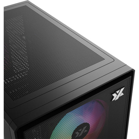 Xyz pc gear atom midi tower behuizing (zwart | 2x usb-a | 1x usb-c | tempered glass)