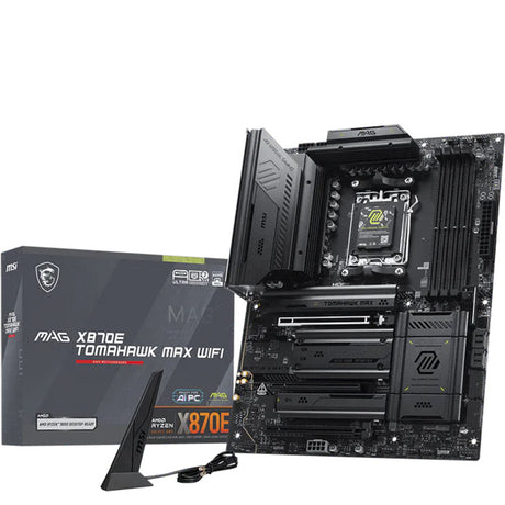 Msi mag x870e tomahawk max wifi socket am5 moederbord (zwart, 5gb-lan, wi-fi 7, bt, sound, atx)
