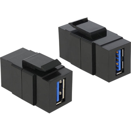 Delock keystone usb 3.0 a female > usb 3.0 a female keystone module (zwart)