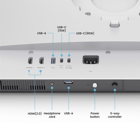 Benq ma270up voor macbook 27 4k ultra hd monitor (zilver, 2x hdmi, 2x usb-c, 2x usb-a)
