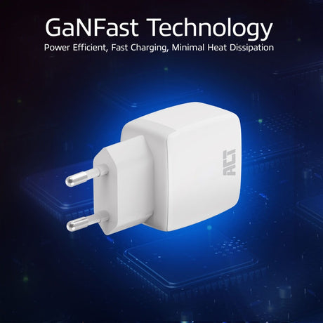 Act connectivity usb-c usb-a lader 20w met power delivery pps, quick charge, ganfast oplader (wit)