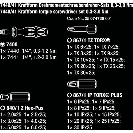 Wera 7440 41 kraftform momentschroevendraaier-set 0,3-3,0 nm (zwart groen, 26‑delig)