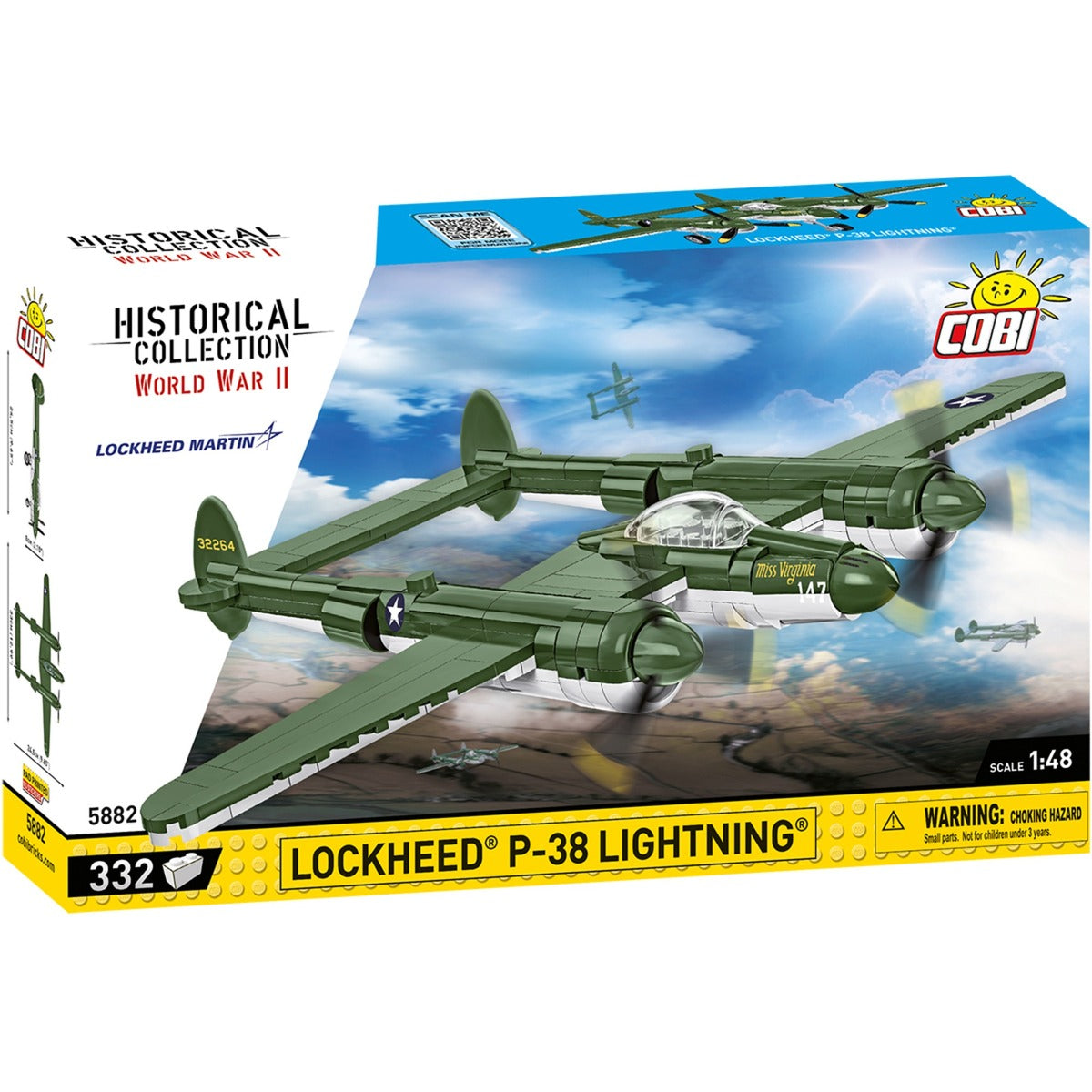 Cobi historical collection - lockheed p-38 lightning constructiespeelgoed (schaal 1:48)