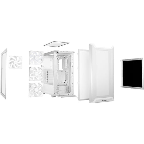 Be quiet! pure base 501 lx midi tower behuizing (wit | 2x usb-a | 1x usb-c | rgb | tempered glass)
