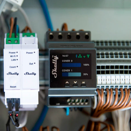 Shelly pro dual cover pm din-railcontroller voor smart home