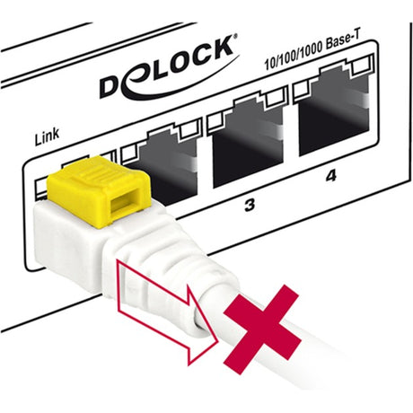 Delock patchkabel rj-45 secure met cat.6a (wit, 85331, 1 meter)