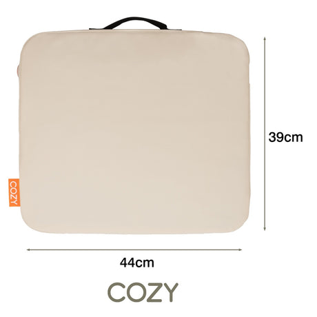 Cozy jord outdoor infrarood verwarmd draadloos zitkussen warmtekussen (lichtbeige, powerbank 10000 mah)
