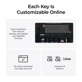 Keychron q5 he qmk wireless custom keyboard (zwart, us lay-out (qwerty), gateron double-rail magnetic nebula, 96%, rgb leds, osa double-shot pbt, hot swap, knob, 2.4ghz | bluetooth 5.1 | usb-c)