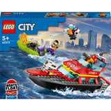 Lego city - reddingsboot brand constructiespeelgoed (60373)