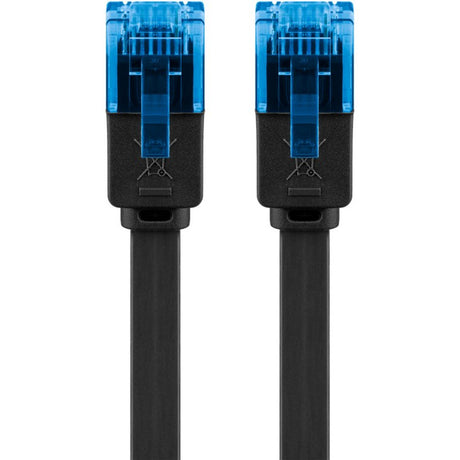 Goobay cat 6a flat patch cable u utp, 10 meter kabel (zwart blauw)