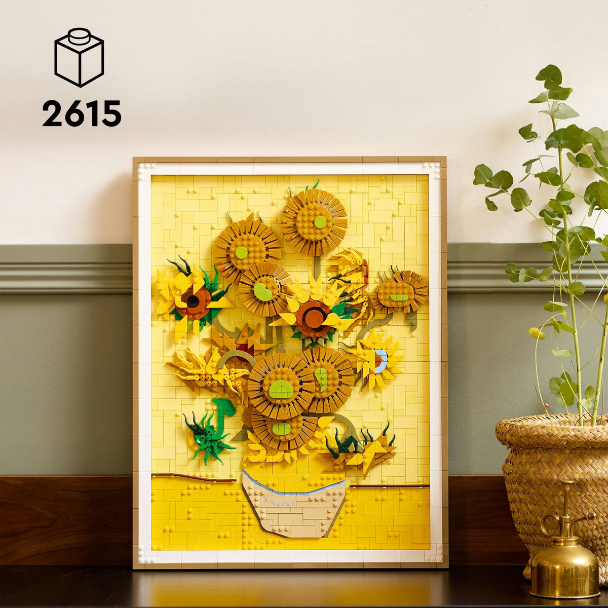 Lego art vincent van gogh – zonnebloemen bouwpakket voor volwassenen en wanddecoratie 31215