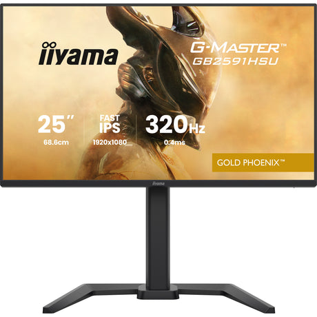 Iiyama g-master gold phoenix gb2591hsu-b1 24.5 gaming monitor (zwart (mat), 320 hz, hdmi, displayport, usb, audio)