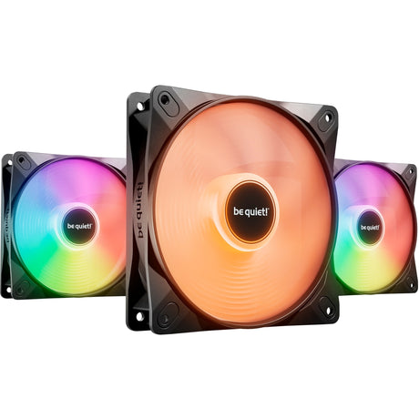 Be quiet! light wings lx pwm rgb case fans (zwart, 3 stuks, 120 x 120 x 25 mm)