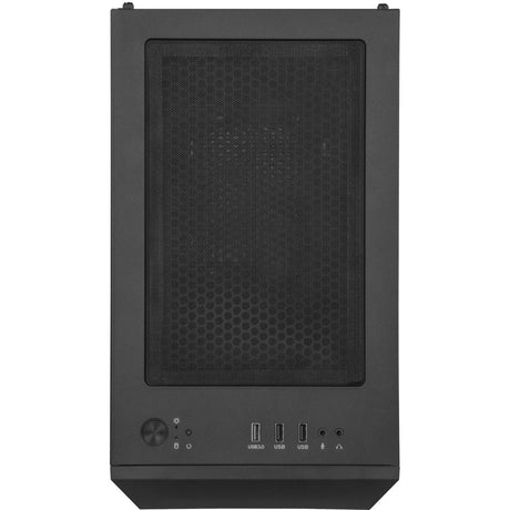 Silverstone sst-fah1mb-g midi tower behuizing (zwart | 3x usb-a | tempered glass)